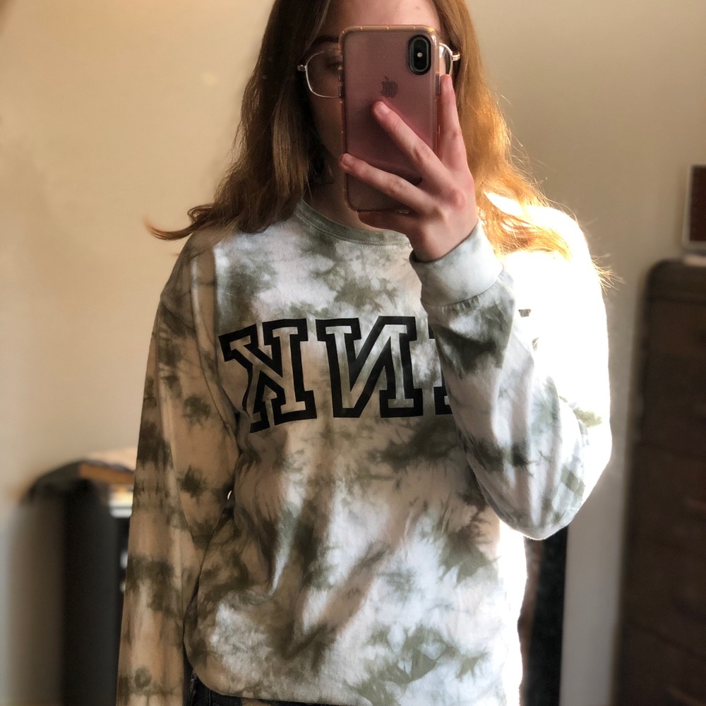 ⚠️SOLD ON MERCARI⚠️Pink tie dye long sleeve tee